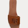 Sandalias Ralph Lauren Andela de piel de becerro bruñida para mujer en color marrón Sandalias Ralph Lauren Andela de piel de becerro bruñida para mujer en color marrón