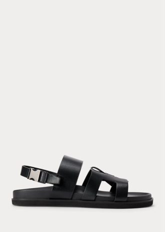 Sandalias Ralph Lauren Biorn de piel de becerro negras para hombre Sandalias Ralph Lauren Biorn de piel de becerro negras para hombre