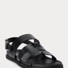 Sandalias Ralph Lauren Biorn de piel de becerro negras para hombre Sandalias Ralph Lauren Biorn de piel de becerro negras para hombre