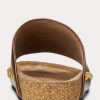 Sandalias Ralph Lauren de piel de becerro con remaches marrones para mujer Sandalias Ralph Lauren de piel de becerro con remaches marrones para mujer