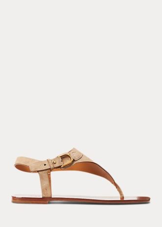 Sandalias Ralph Lauren Delancie Welington de ante de becerro para mujer en color marrón Sandalias Ralph Lauren Delancie Welington de ante de becerro para mujer en color marrón