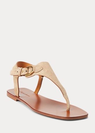 Sandalias Ralph Lauren Delancie Welington de ante de becerro para mujer en color marrón Sandalias Ralph Lauren Delancie Welington de ante de becerro para mujer en color marrón