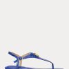 Sandalias Ralph Lauren Ellington de piel con relieve para mujer en color azul Sandalias Ralph Lauren Ellington de piel con relieve para mujer en color azul