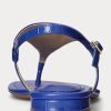 Sandalias Ralph Lauren Ellington de piel con relieve para mujer en color azul Sandalias Ralph Lauren Ellington de piel con relieve para mujer en color azul