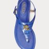 Sandalias Ralph Lauren Ellington de piel con relieve para mujer en color azul Sandalias Ralph Lauren Ellington de piel con relieve para mujer en color azul