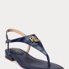 Sandalias Ralph Lauren Ellington de piel con relieve para mujer en color azul marino Sandalias Ralph Lauren Ellington de piel con relieve para mujer en color azul marino