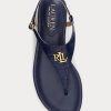 Sandalias Ralph Lauren Ellington de piel con relieve para mujer en color azul marino Sandalias Ralph Lauren Ellington de piel con relieve para mujer en color azul marino