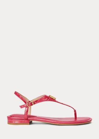 Sandalias Ralph Lauren Ellington de piel con relieve para mujer en color fucsia Sandalias Ralph Lauren Ellington de piel con relieve para mujer en color fucsia