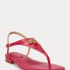 Sandalias Ralph Lauren Ellington de piel con relieve para mujer en color fucsia Sandalias Ralph Lauren Ellington de piel con relieve para mujer en color fucsia