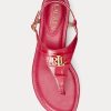 Sandalias Ralph Lauren Ellington de piel con relieve para mujer en color fucsia Sandalias Ralph Lauren Ellington de piel con relieve para mujer en color fucsia