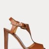 Sandalias Ralph Lauren Emilie Welington de piel de becerro marrón para mujer Sandalias Ralph Lauren Emilie Welington de piel de becerro marrón para mujer