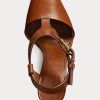 Sandalias Ralph Lauren Emilie Welington de piel de becerro marrón para mujer Sandalias Ralph Lauren Emilie Welington de piel de becerro marrón para mujer
