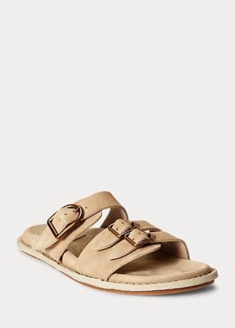 Sandalias Ralph Lauren Ezra de ante de becerro para mujer en color caqui Sandalias Ralph Lauren Ezra de ante de becerro para mujer en color caqui