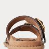 Sandalias Ralph Lauren Ezra de piel con relieve de cocodrilo para mujer en color chocolate Sandalias Ralph Lauren Ezra de piel con relieve de cocodrilo para mujer en color chocolate