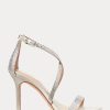Sandalias Ralph Lauren Gabriele de satén y cristal para mujer, color plata Sandalias Ralph Lauren Gabriele de satén y cristal para mujer, color plata
