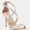 Sandalias Ralph Lauren Gabriele de satén y cristal para mujer, color plata Sandalias Ralph Lauren Gabriele de satén y cristal para mujer, color plata