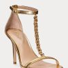 Sandalias Ralph Lauren Kate de piel napa metalizada dorada para mujer Sandalias Ralph Lauren Kate de piel napa metalizada dorada para mujer