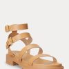 Sandalias Ralph Lauren Kayleen de piel napa para mujer en amarillo claro