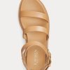 Sandalias Ralph Lauren Kayleen de piel napa para mujer en amarillo claro