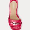 Sandalias Ralph Lauren Roxanne de piel con relieve en color fucsia para mujer Sandalias Ralph Lauren Roxanne de piel con relieve en color fucsia para mujer