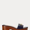 Sandalias Ralph Lauren Roxanne de piel napa para mujer en color azul marino Sandalias Ralph Lauren Roxanne de piel napa para mujer en color azul marino