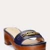 Sandalias Ralph Lauren Roxanne de piel napa para mujer en color azul marino Sandalias Ralph Lauren Roxanne de piel napa para mujer en color azul marino