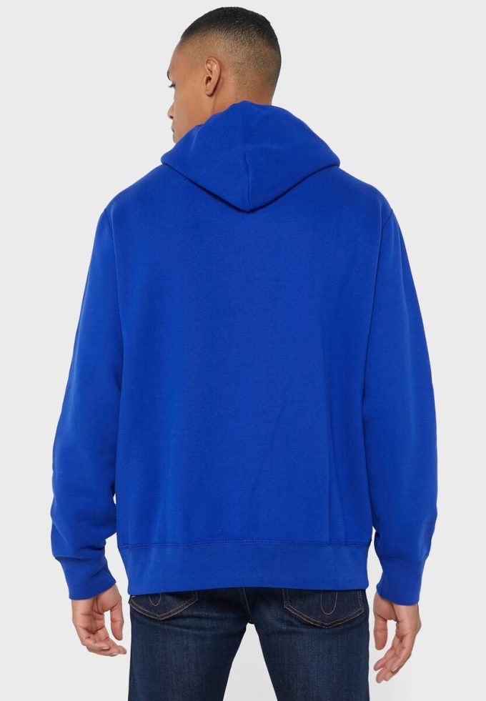 Sudadera con capucha azul con el logotipo de Ralph Lauren para hombre Sudadera con capucha azul con el logotipo de Ralph Lauren para hombre