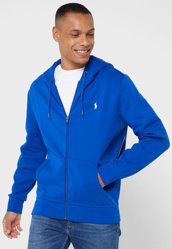 Sudadera con capucha azul Ralph Lauren Essential para hombre