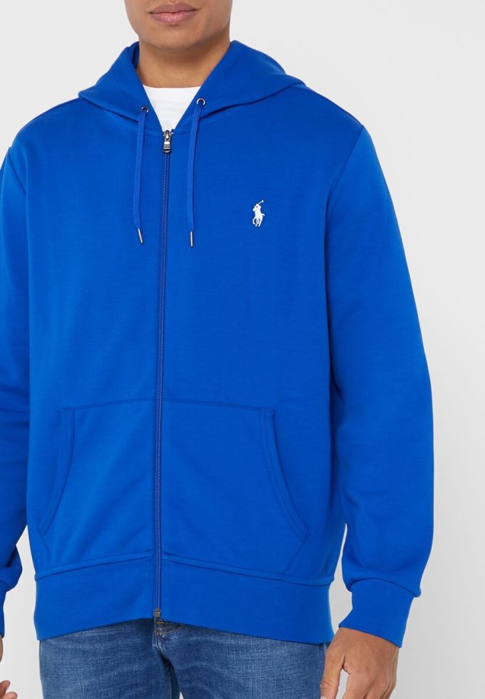 Sudadera con capucha azul Ralph Lauren Essential para hombre