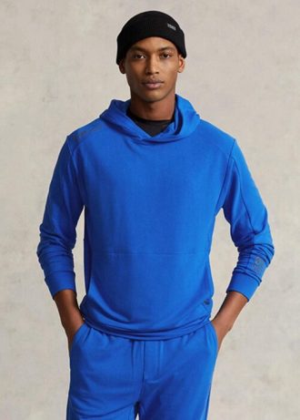 Sudadera con capucha azul Ralph Lauren French Terry para hombre Sudadera con capucha azul Ralph Lauren French Terry para hombre