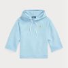 Sudadera con capucha de polar con puños cortados de Ralph Lauren para mujer en azul