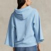 Sudadera con capucha de polar con puños cortados de Ralph Lauren para mujer en azul