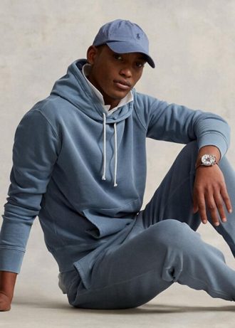 Sudadera con capucha de polar de algodón orgánico Ralph Lauren para hombre en azul Sudadera con capucha de polar de algodón orgánico Ralph Lauren para hombre en azul