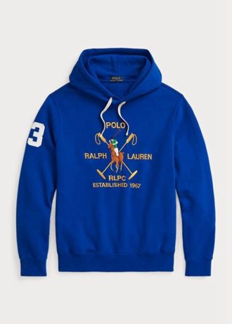 Sudadera con capucha de polar Ralph Lauren Big Polo Crest para hombre en azul Sudadera con capucha de polar Ralph Lauren Big Polo Crest para hombre en azul