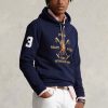 Sudadera con capucha de polar Ralph Lauren Big Polo Crest para hombre en azul marino Sudadera con capucha de polar Ralph Lauren Big Polo Crest para hombre en azul marino