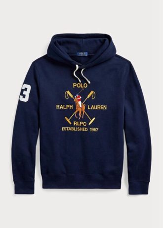 Sudadera con capucha de polar Ralph Lauren Big Polo Crest para hombre en azul marino Sudadera con capucha de polar Ralph Lauren Big Polo Crest para hombre en azul marino