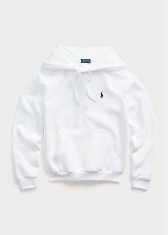 Sudadera con capucha de polar Ralph Lauren blanca para mujer
