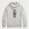 Sudadera con capucha de polar Ralph Lauren Polo Bear para hombre, color gris