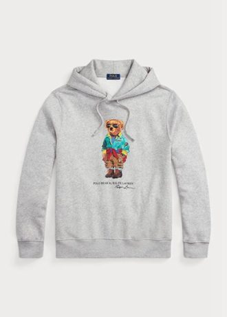 Sudadera con capucha de polar Ralph Lauren Polo Bear para hombre, color gris