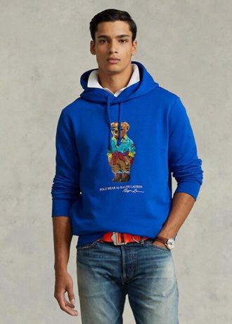Sudadera con capucha de polar Ralph Lauren Polo Bear para hombre en azul