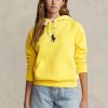 Sudadera con capucha de polar Ralph Lauren Shrunken Fit Big Pony para mujer, color amarillo