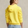 Sudadera con capucha de polar Ralph Lauren Shrunken Fit Big Pony para mujer, color amarillo