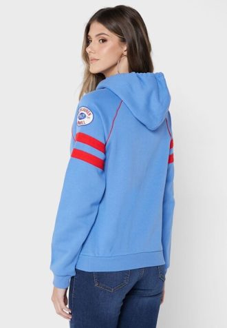 Sudadera con capucha de punto con gráfico de Ralph Lauren para mujer en azul