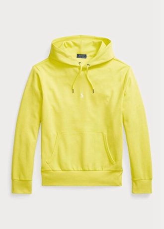 Sudadera con capucha de punto doble Ralph Lauren amarilla para hombre