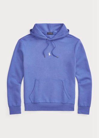 Sudadera con capucha de punto doble Ralph Lauren azul para hombre