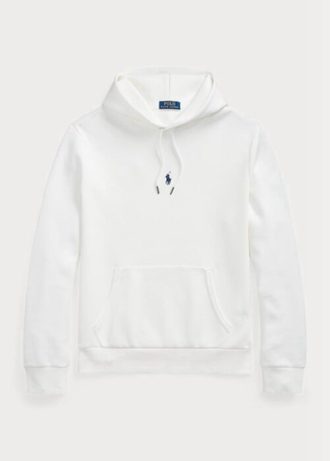 Sudadera con capucha de punto doble Ralph Lauren blanca para hombre