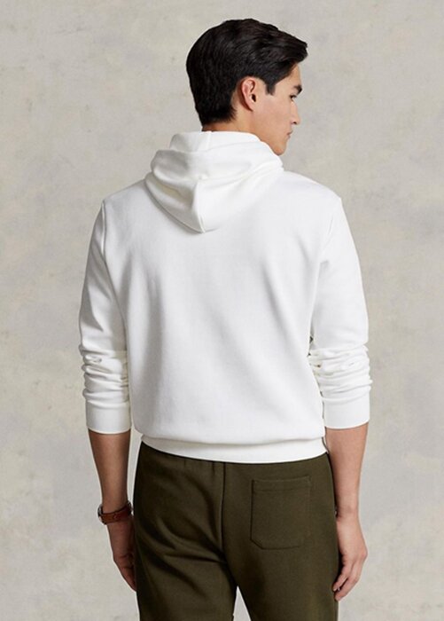 Sudadera con capucha de punto doble Ralph Lauren blanca para hombre Sudadera con capucha de punto doble Ralph Lauren blanca para hombre