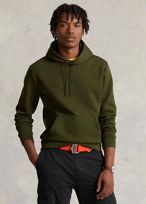 Sudadera con capucha de punto doble Ralph Lauren para hombre en color oliva Sudadera con capucha de punto doble Ralph Lauren para hombre en color oliva