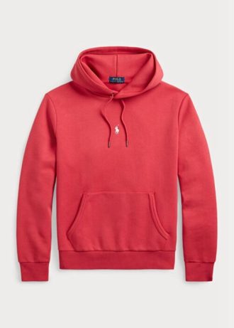 Sudadera con capucha de punto doble Ralph Lauren roja para hombre
