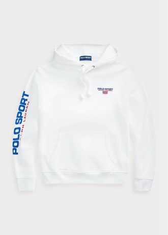 Sudadera con capucha deportiva Ralph Lauren Polo Fleece para hombre, color blanco